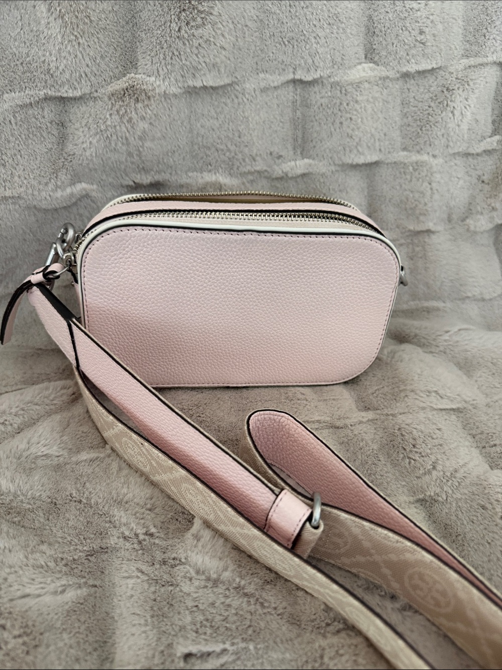 Tory Burch Miller Mini Blush Pebbled Leather Crossbody - Picture 4 of 5